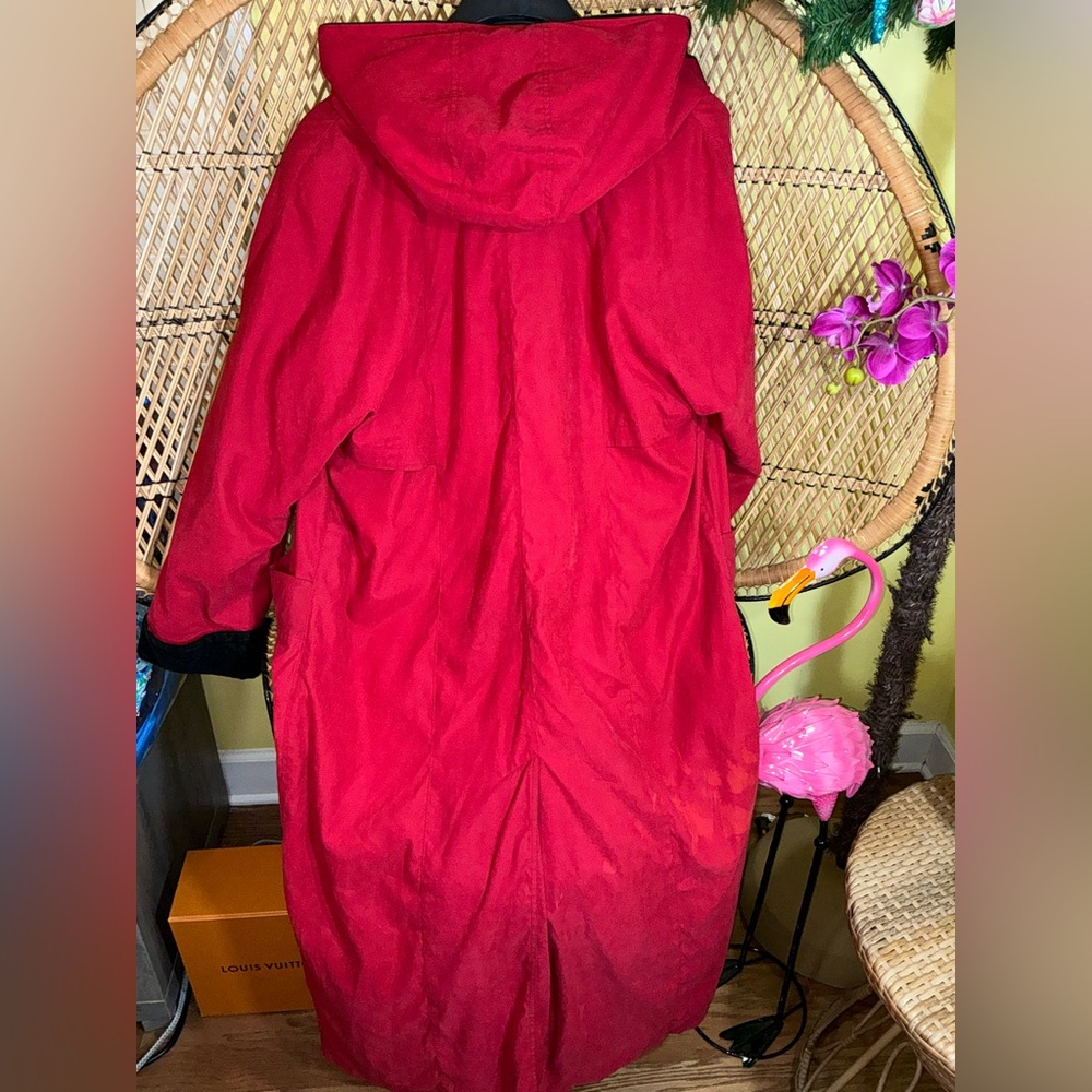 London Fog Vintage Trench Coat Removable Wool Liner Red Size 14 - Picture 8 of 15